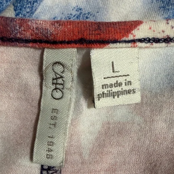 Cato Patriotic American Flag Tie-Dye Tank Top Star Print Large L - Picture 7 of 9